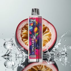 يوين كريستال UWIN Crystal 10000 نفخة بنكهة الباشن فروت آيس - 18 مل، شحن نوع سي، أضواء آر جي بي