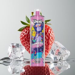 يوين شيشة كريستال Uwin Shisha Hookah Crystal 20000 نفخة 22مل 0-5% نيكوتين فراولة آيس