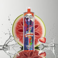 يوين شيشة كريستال Uwin Shisha Hookah Crystal 20000 نفخة - فراولة بطيخ